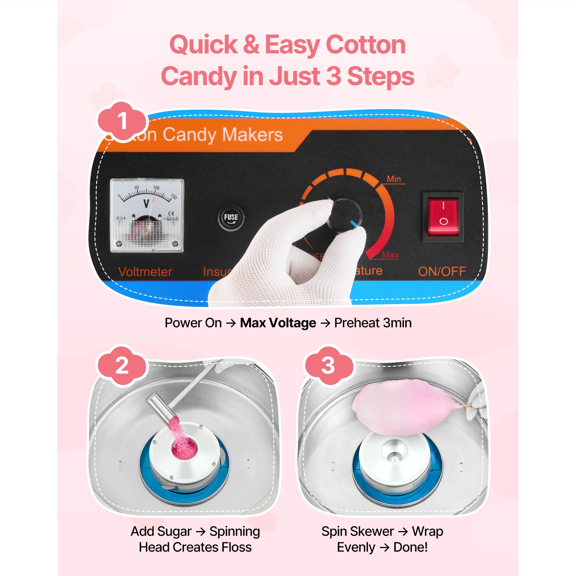 Machine à barbe à papa électri - Candy Floss Machine Commercial avis et prix